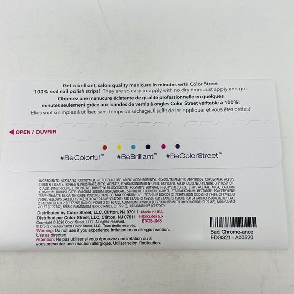 Color Street 100% Nail Polish Strips Bad Chrome-ance Glitter Design RETIRED - Picture 3 of 4